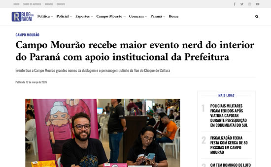 Blog do Raoni - Campo Mourão recebe maior evento nerd do interior do Paraná com apoio institucional da Prefeitura
