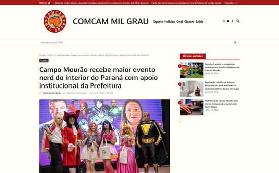 Comcam Mil Grau - Campo Mourão recebe maior evento nerd do interior do Paraná com apoio institucional da Prefeitura
