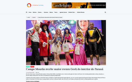 Folhetim Cultural - Campo Mourão recebe maior evento Geek do interior do Paraná