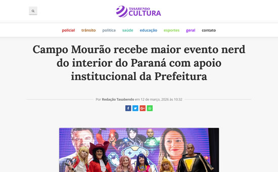 Tá Sabendo - Campo Mourão recebe maior evento nerd do interior do Paraná com apoio institucional da Prefeitura